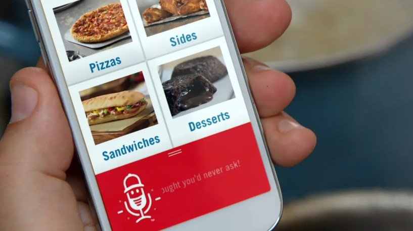 the photo showing user experience by Domino's application voice based ui/ux design trends in 2025