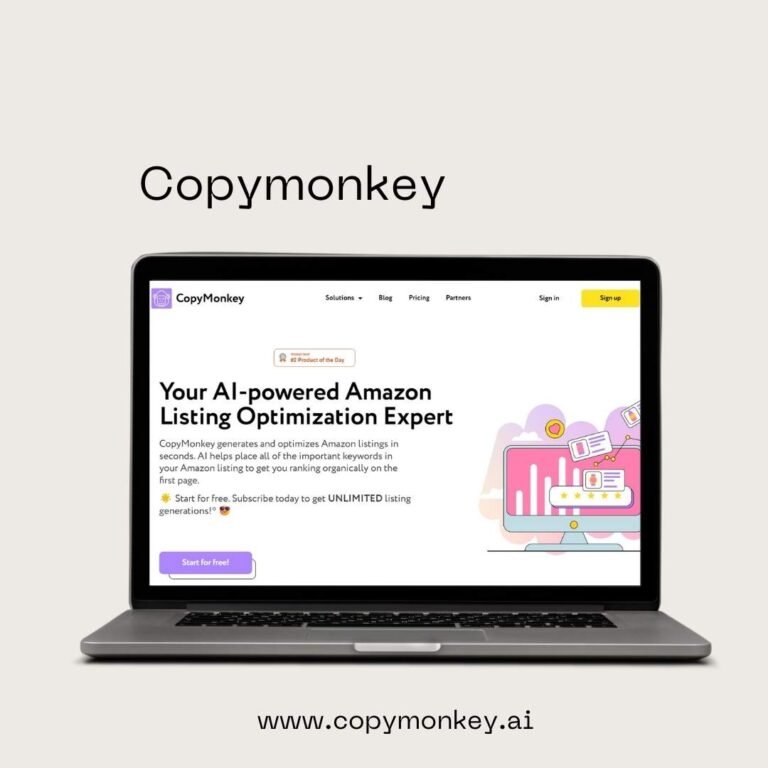 mockup with laptop for ai tool for designing and branding copymonkey